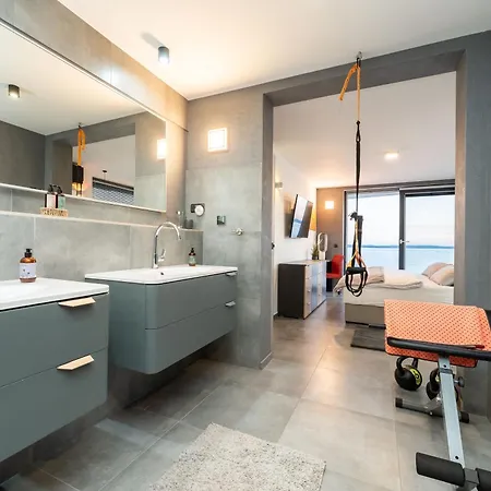 Penthouse Jimmys Privlaka, Wahnsinns Blick Und Beheiztem Pool 아파트 *